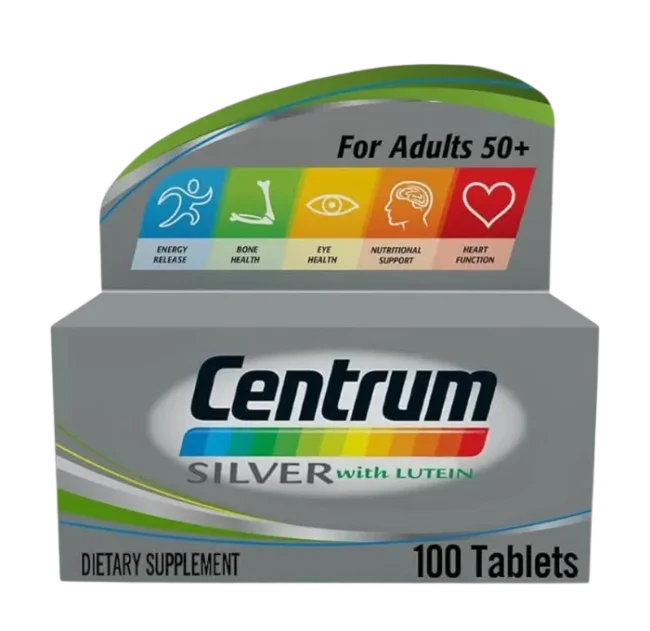 Centrum Silver Multivitamins with Lutein for Adults 50+ (100 Tablets)